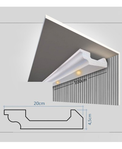 Moldura Sanca Moderna Spot Led Isopor Roda Teto Forro