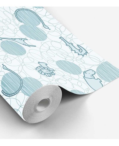Papel de Parede Bebê Safari Azul