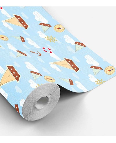 Papel de Parede Bebê Barquinhos Cartoon