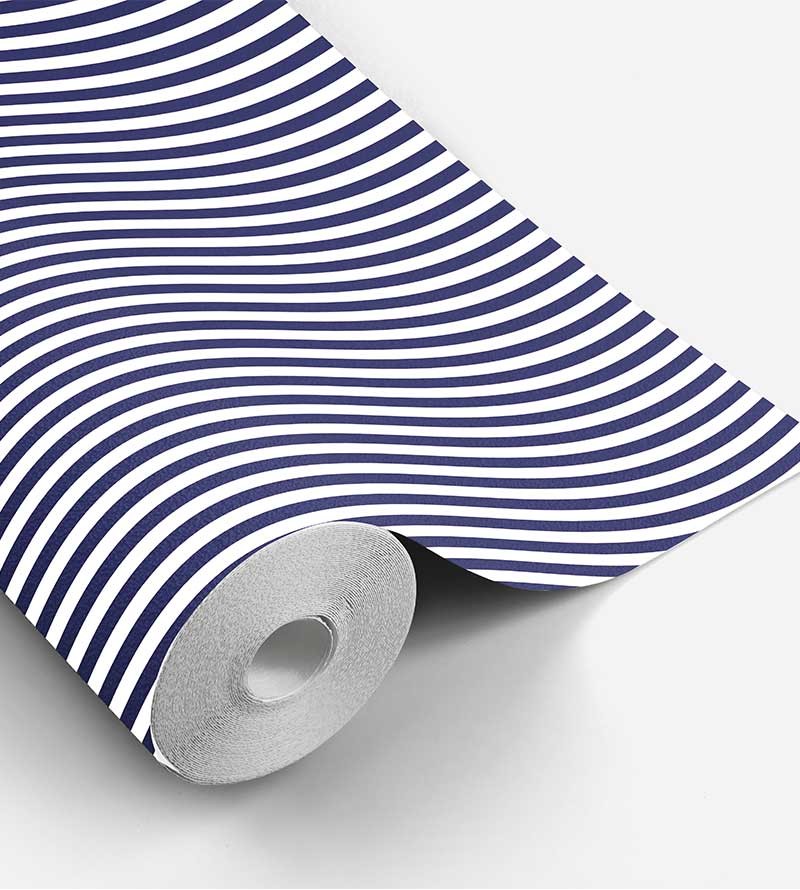 Papel de Parede Listrado Azul Marinho
