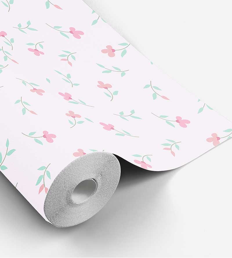 Papel de Parede Bebê Flores Delicadas