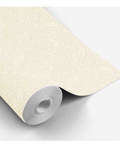 Papel de Parede Budapeste em Tons de Branco e Bege Claro