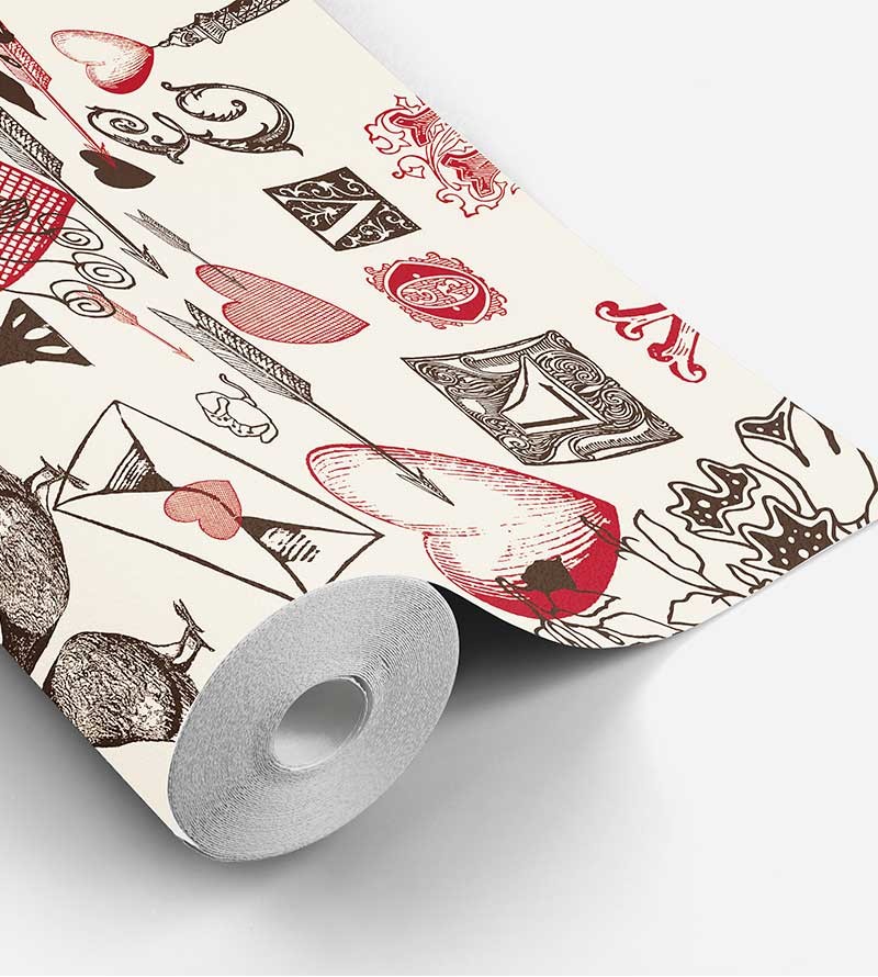 Papel de Parede Paris Com Torre Eiffel e Corações