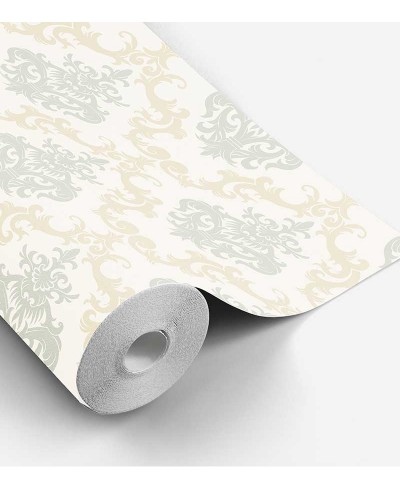 Papel de parede em tons cinza e bege