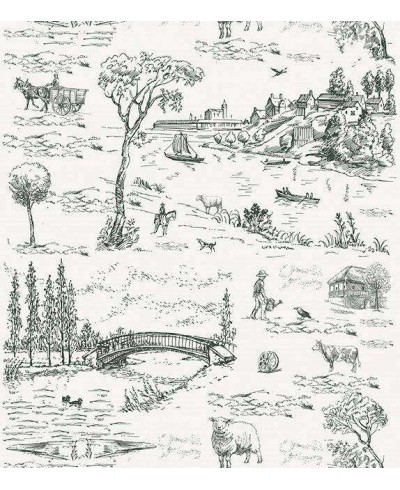 Papel de parede com fundo branco e desenhos em tons acinzentados - Toile 01