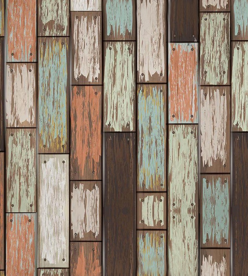 Papel de Parede Tacos Coloridos madeira