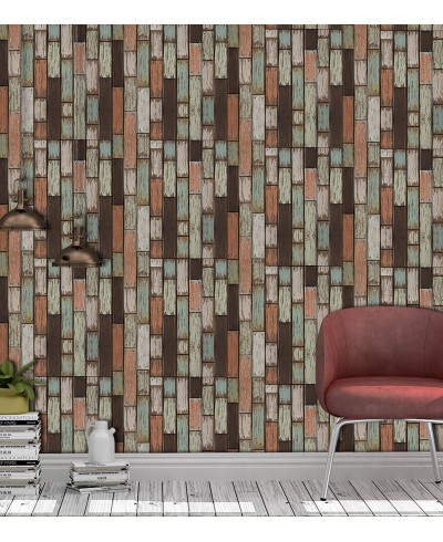 Papel de Parede Tacos Coloridos madeira