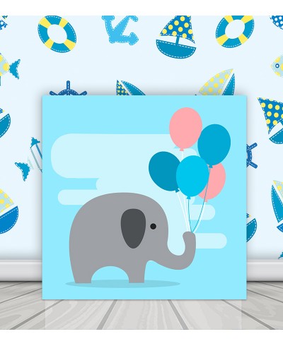 Quadro Elefante Cute com Balões
