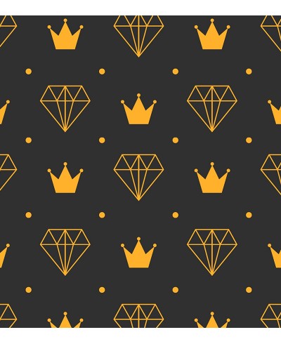 Papel de Parede Diamante Coroa em Preto e Laranja