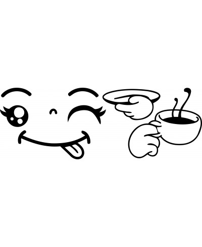 Adesivo Rosto Com Café para Geladeira