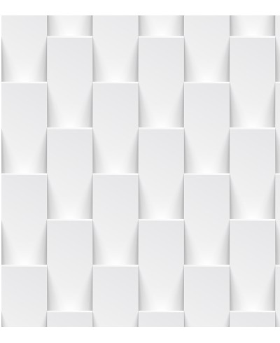 Papel de Parede Geométrico 3D Moldura Gesso Tijolinho