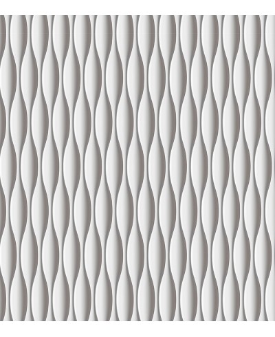 Papel de Parede Ondas 3D Verticais em Tons de Branco e cinza