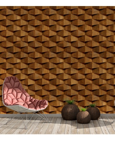 Papel de Parede Madeira Robusta Rústica 3d