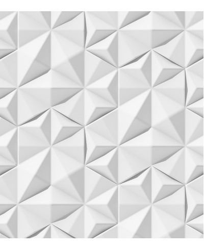 Papel de Parede Geométrico Triangular Branco e tons de CINZA