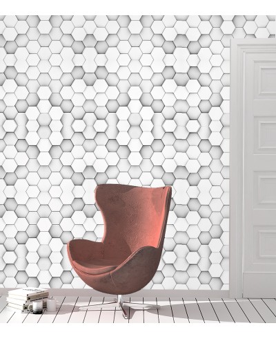 Papel de parede hexágono blocos 3D
