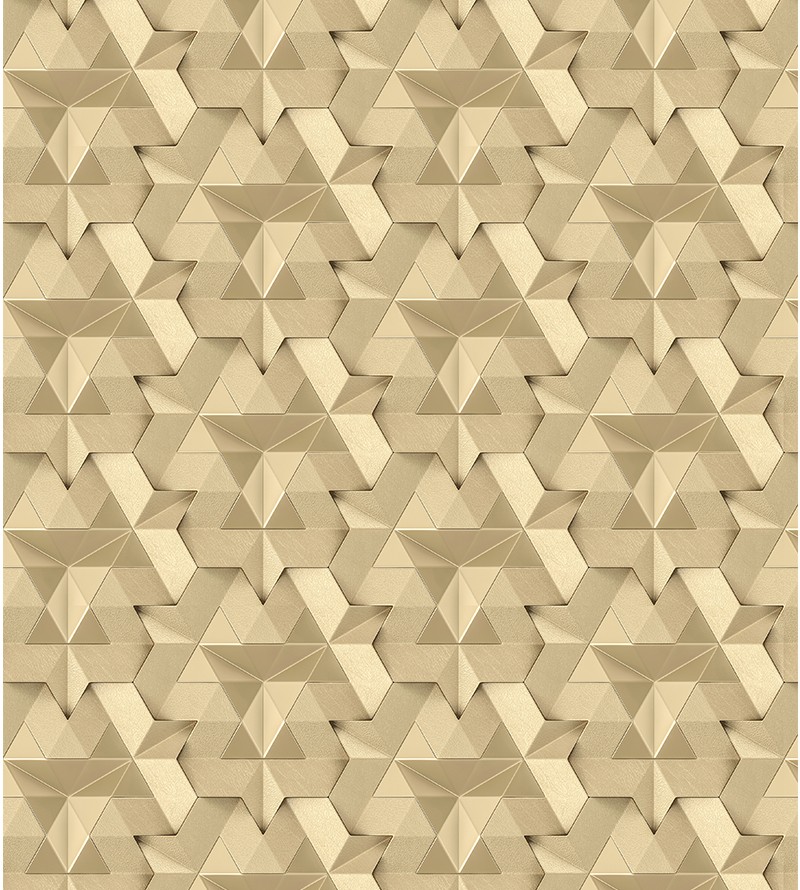 Papel de Parede Geométrico 3d Triangulos em Bege