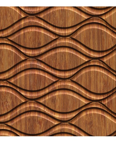 Papel de Parede Madeirado com Desenhos de Ondas