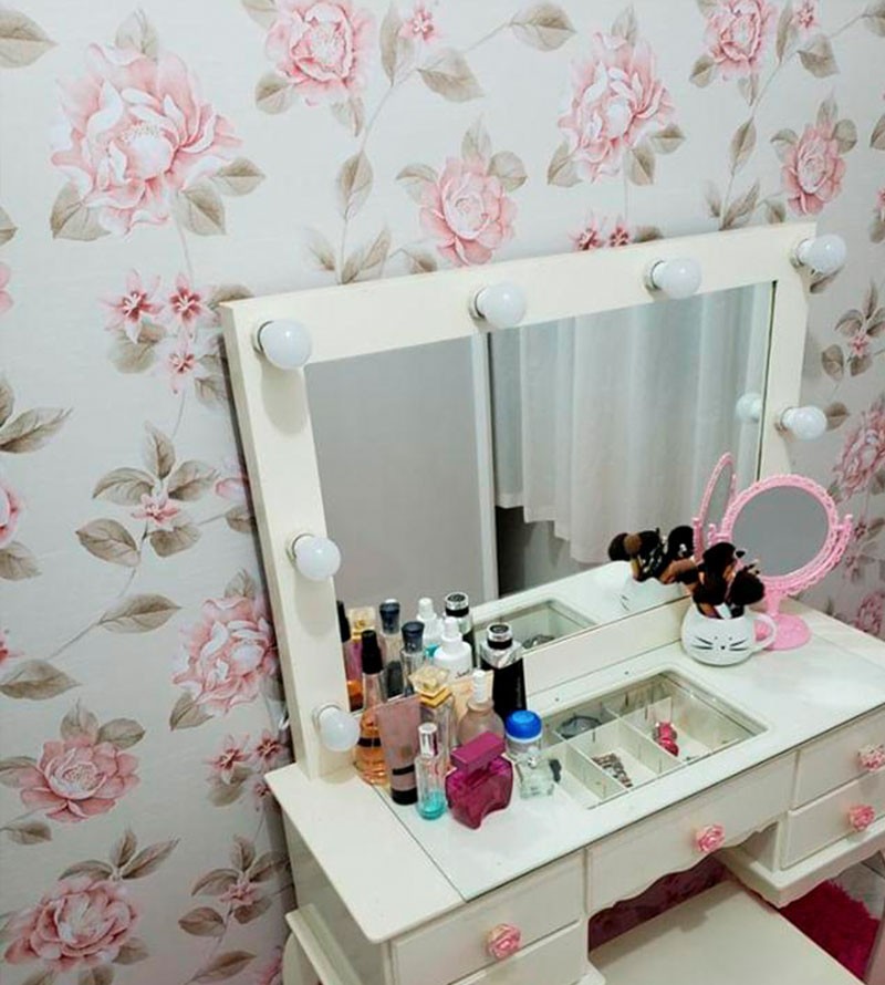 Papel de parede em tons bege, cinza e rosa - Dream 19