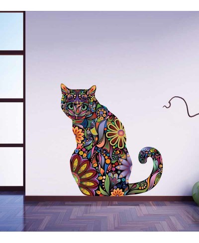 Adesivo Gato Mandala Paisley
