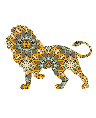 Adesivo Leão Mandala Paisley