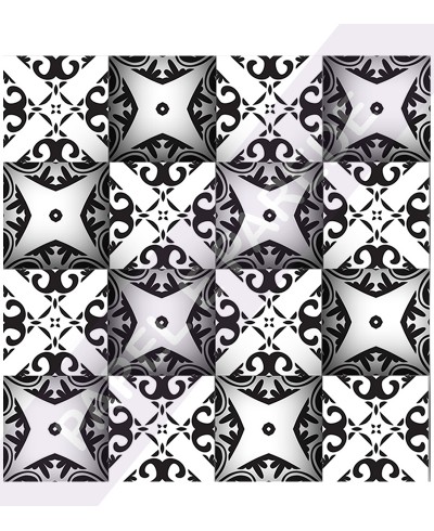 Adesivo Azulejo 3d em Preto e Branco