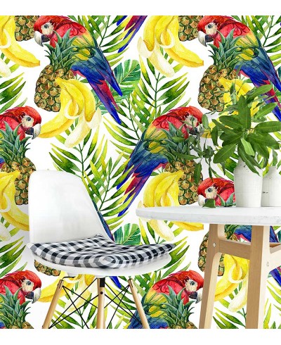 Papel de Parede Tropical Araras em Bananeira