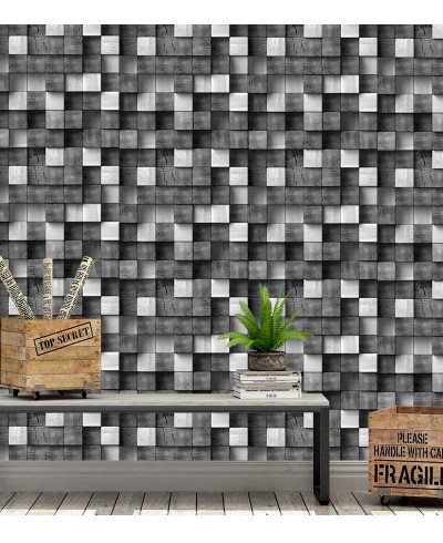 Papel de Parede Bloco 3D de Madeira