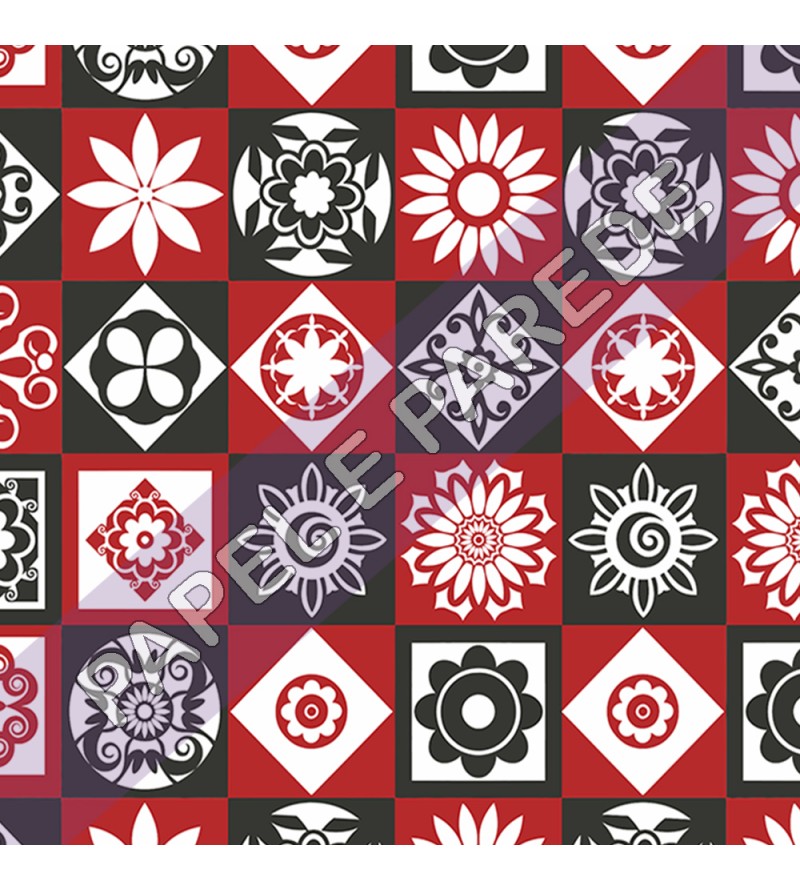 Adesivo Azulejo Grego Vermelho Mandala