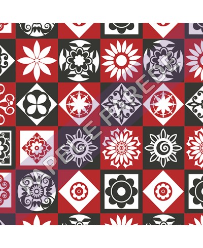 Adesivo Azulejo Grego Vermelho Mandala