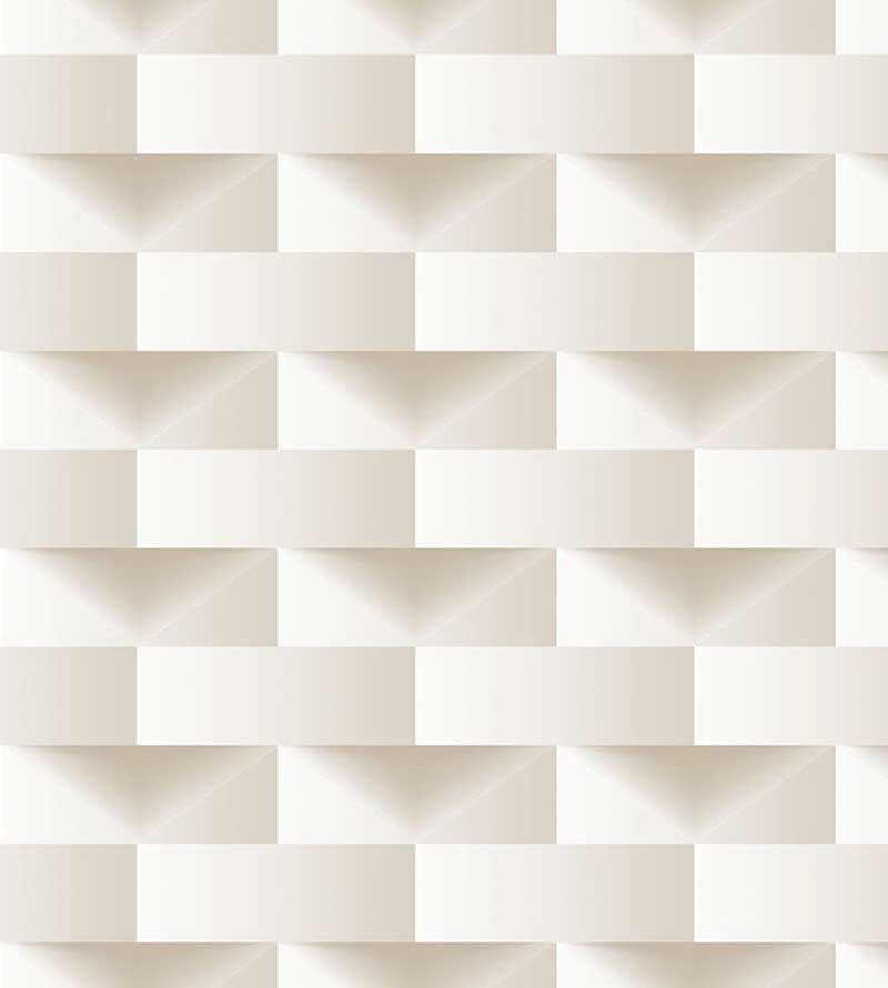 Papel de Parede 3D Tijolinho com efeito de sombras em Tons de Bege