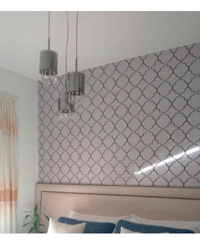 Papel de parede em tons cinza e com detalhes pretos - Geométrico 17