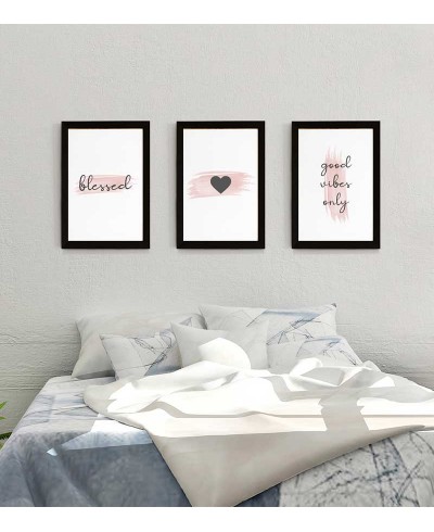 Kit Quadros Blessed, Coração, Good Vibes Only