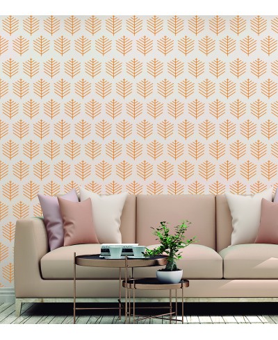 Papel de parede Folhagem geométrica em cores de amarelo.