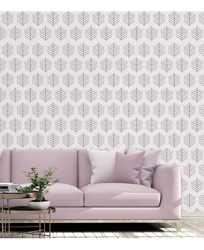Papel de parede Folhagem geométrica em cores de rosa.