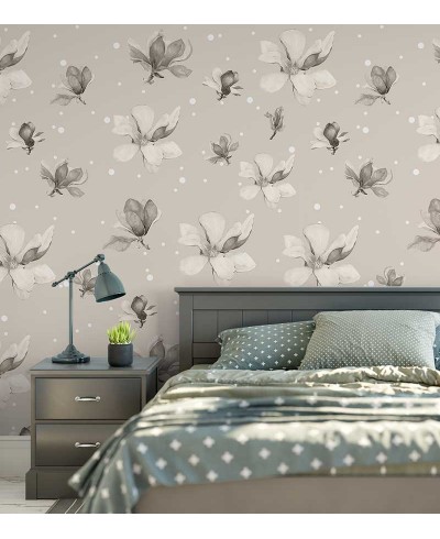 Papel de parede contemporâneo com flores