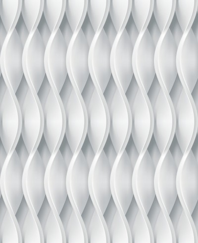 Papel de Parede 3D ondas laterais em tons de branco e cinza