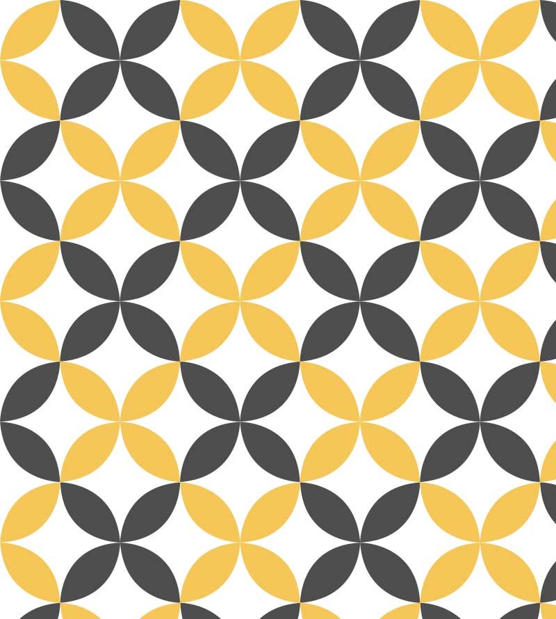 Papel de parede Flor geométrica Amarela e Cinza