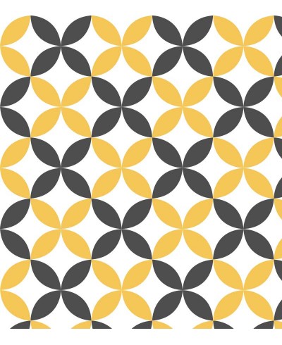 Papel de parede Flor geométrica Amarela e Cinza
