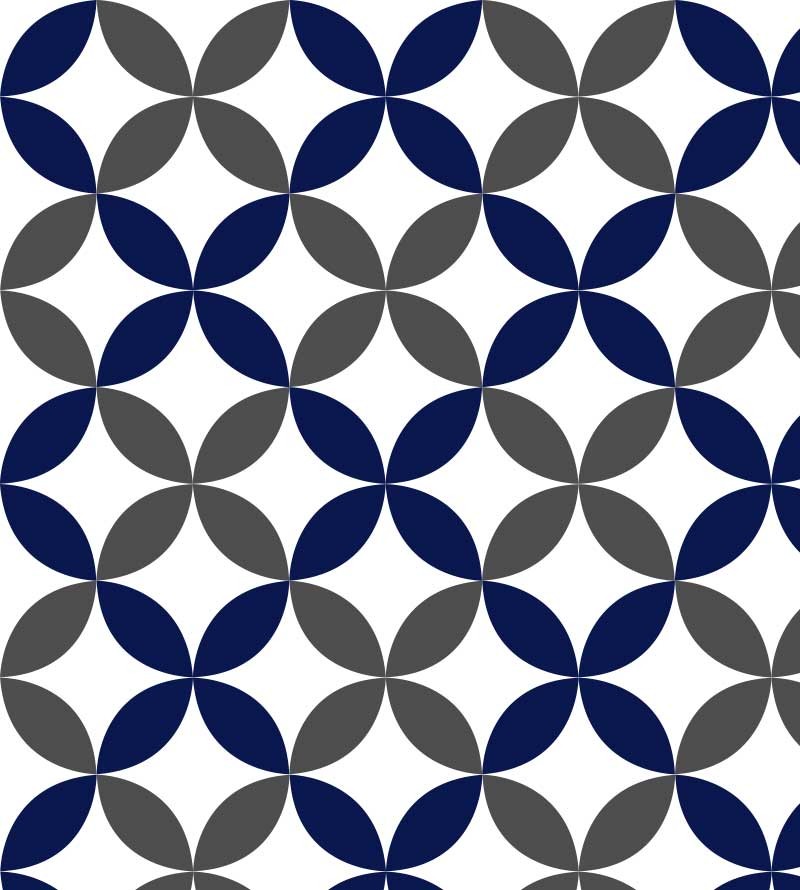 Papel de parede Flor geométrica Azul e cinza