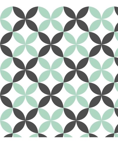Papel de parede Flor geométrica Verde e Cinza