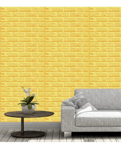 Papel de parede Tijolinhos amarelo