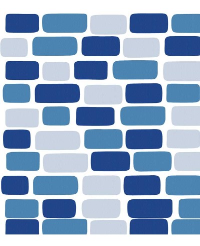 Papel de parede Tijolinhos azul texturizado