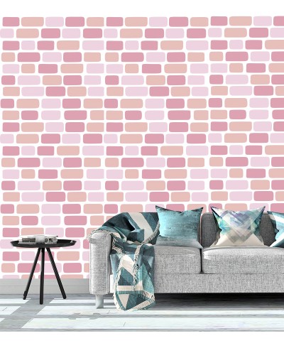Papel de parede Tijolinhos Rosa texturizado