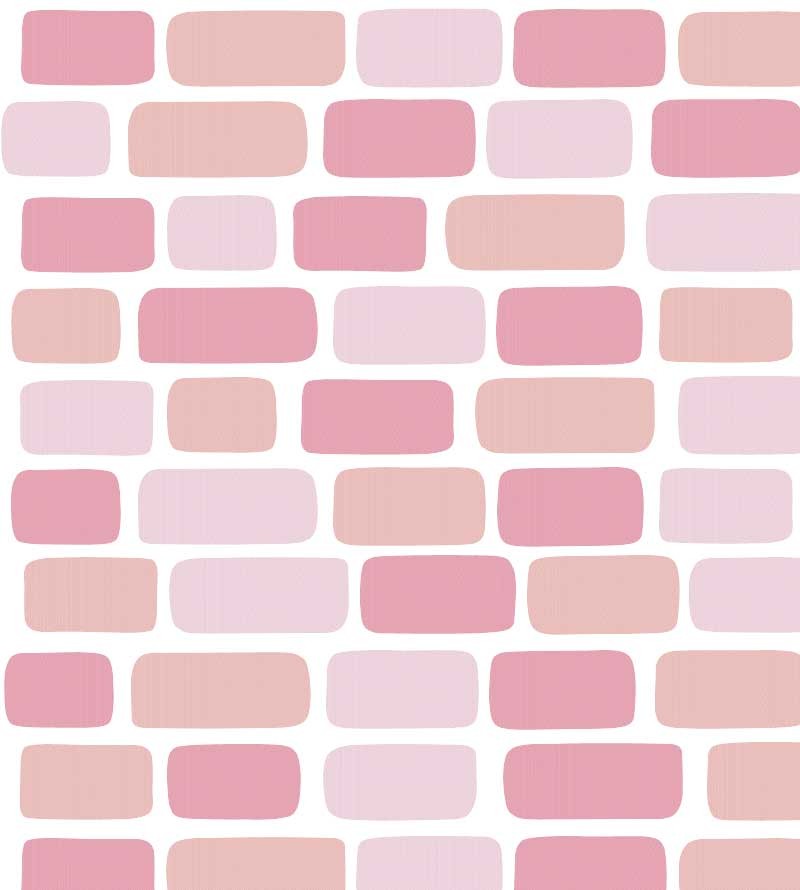 Papel de parede Tijolinhos Rosa texturizado