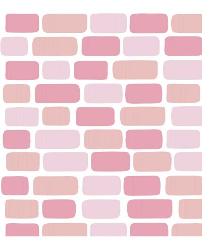 Papel de parede Tijolinhos Rosa texturizado