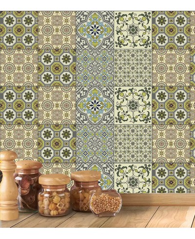 Adesivo Hidraúlico de parede fosco em tons verde musgo e bege