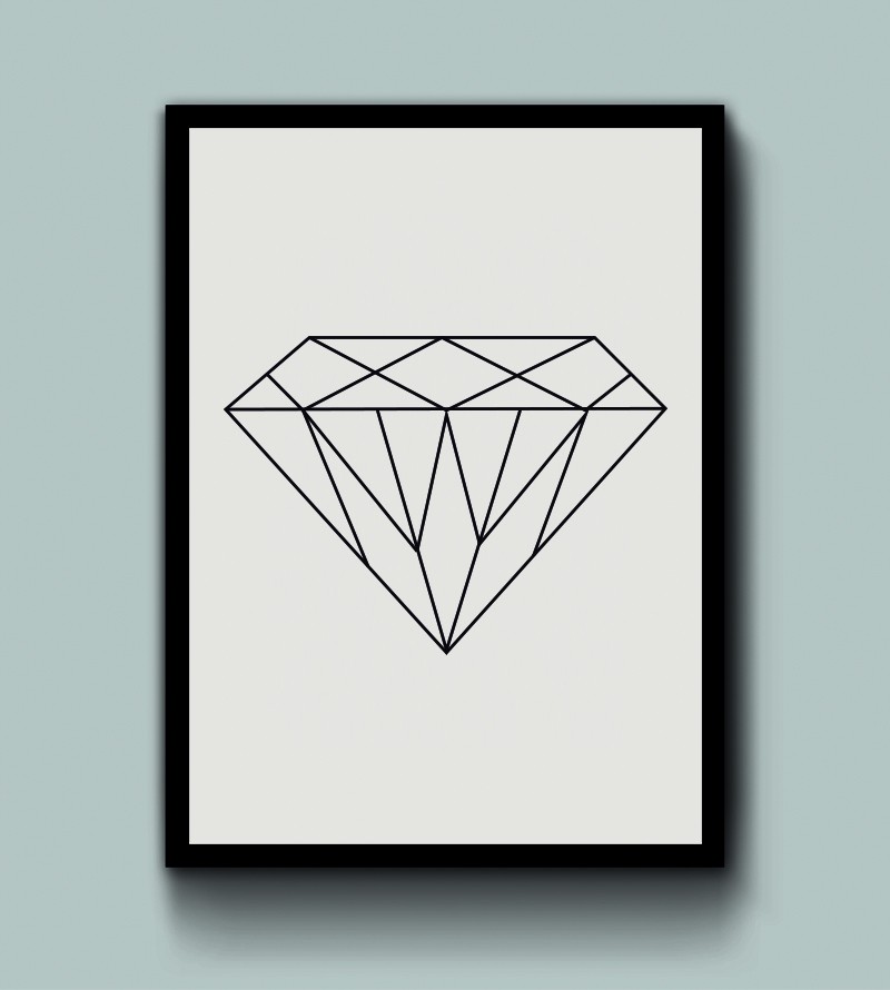 Kit Quadros coração, borboleta e diamante geométricos