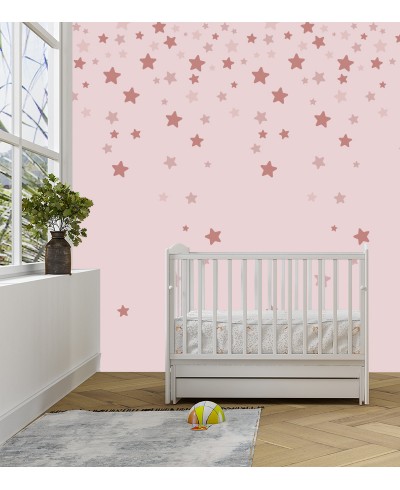 Papel de parede Estrelas caindo Rosa