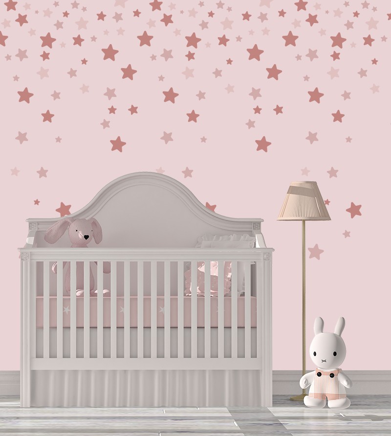 Papel de parede Estrelas caindo Rosa