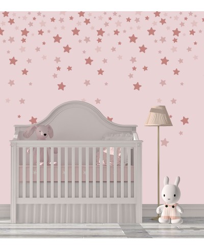 Papel de parede Estrelas caindo Rosa